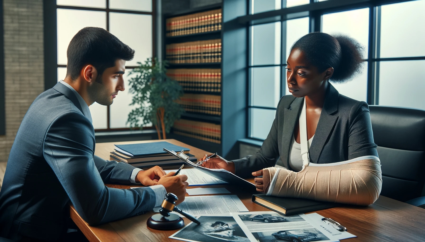 Services dalle-2024-01-04-220134-a-realistic-photo-illustrating-the-topic-unlocking-compensation-a-guide-to-seeking-injury-claims-after-a-car-accident-the-scene-is-set-in-a-law-fi